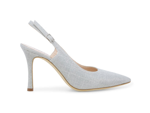 Melluso Décolleté Slingback Eleganti Made in Italy Cerimonia Argento D188-246084